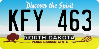 ND license plate KFY463
