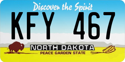ND license plate KFY467