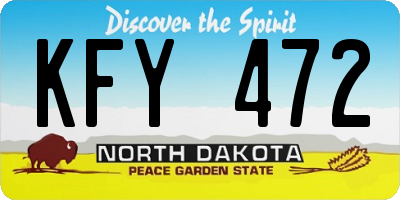ND license plate KFY472