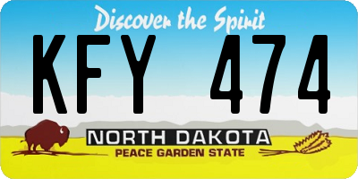 ND license plate KFY474
