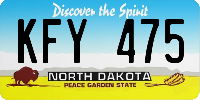 ND license plate KFY475
