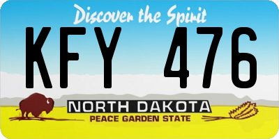 ND license plate KFY476