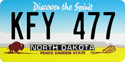 ND license plate KFY477