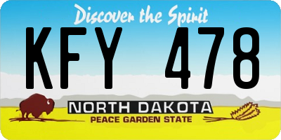 ND license plate KFY478