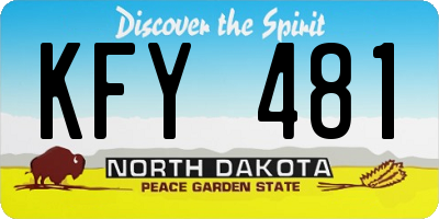 ND license plate KFY481