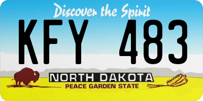 ND license plate KFY483