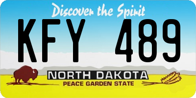 ND license plate KFY489