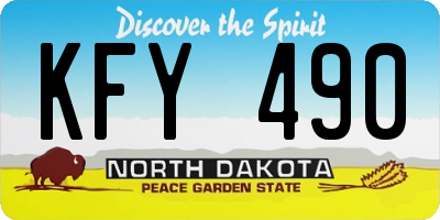 ND license plate KFY490