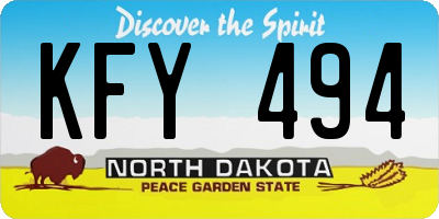 ND license plate KFY494