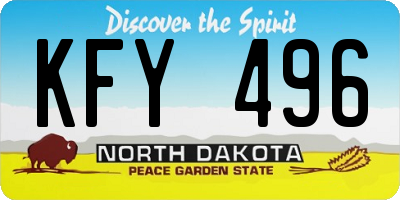 ND license plate KFY496
