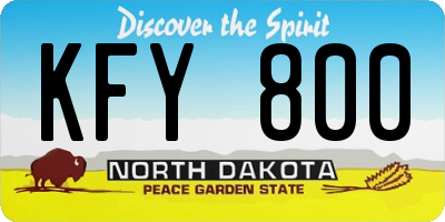 ND license plate KFY800