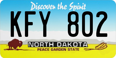 ND license plate KFY802