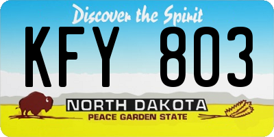 ND license plate KFY803