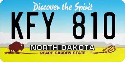 ND license plate KFY810