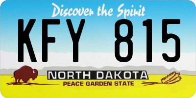 ND license plate KFY815