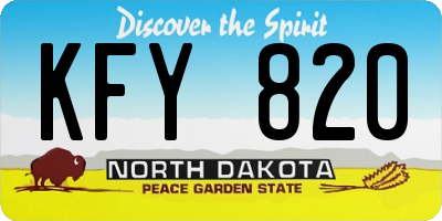 ND license plate KFY820