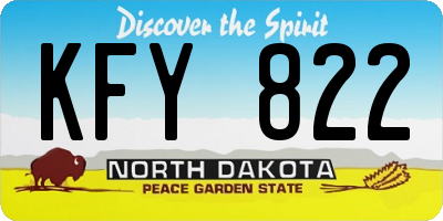ND license plate KFY822