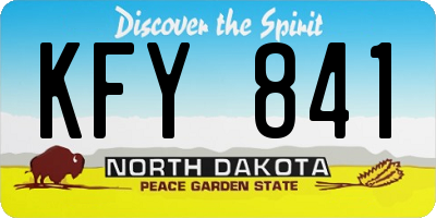 ND license plate KFY841