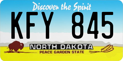 ND license plate KFY845