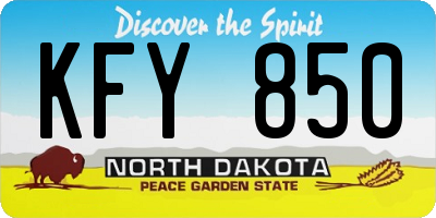 ND license plate KFY850