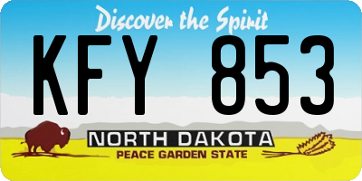 ND license plate KFY853
