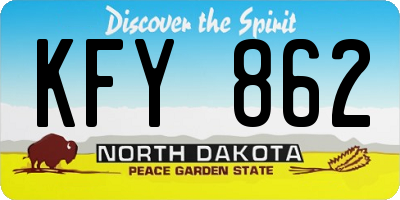 ND license plate KFY862