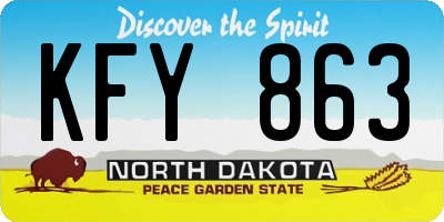 ND license plate KFY863