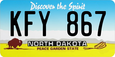 ND license plate KFY867