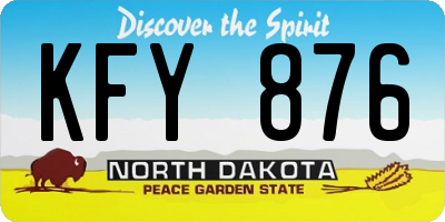 ND license plate KFY876