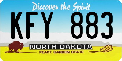 ND license plate KFY883