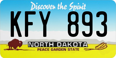 ND license plate KFY893