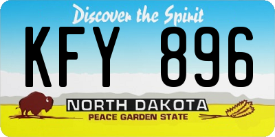 ND license plate KFY896