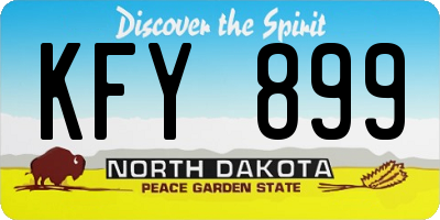 ND license plate KFY899