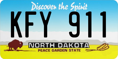 ND license plate KFY911