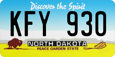 ND license plate KFY930