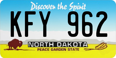 ND license plate KFY962