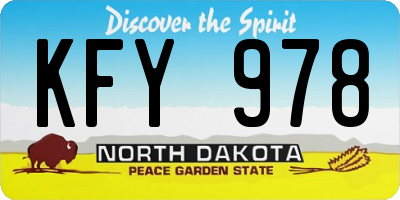 ND license plate KFY978