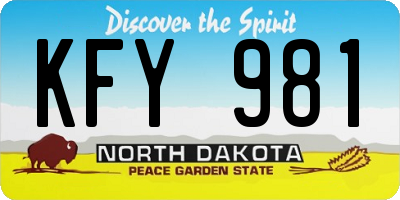 ND license plate KFY981