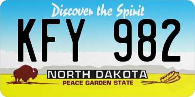 ND license plate KFY982