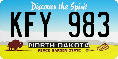 ND license plate KFY983