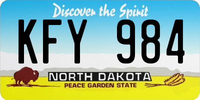 ND license plate KFY984
