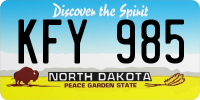 ND license plate KFY985