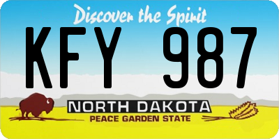 ND license plate KFY987
