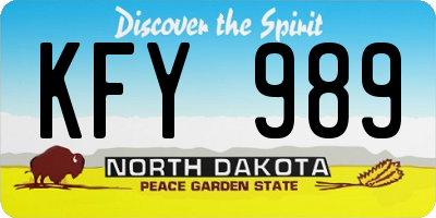 ND license plate KFY989