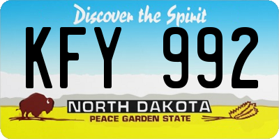 ND license plate KFY992