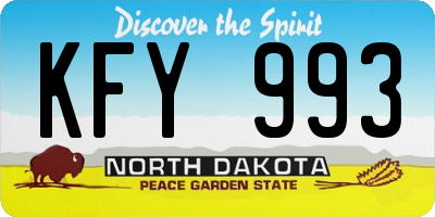 ND license plate KFY993