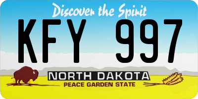 ND license plate KFY997
