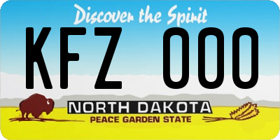 ND license plate KFZ000
