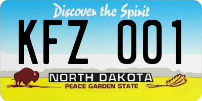 ND license plate KFZ001