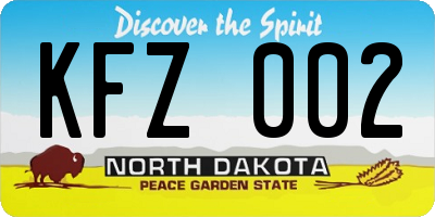 ND license plate KFZ002